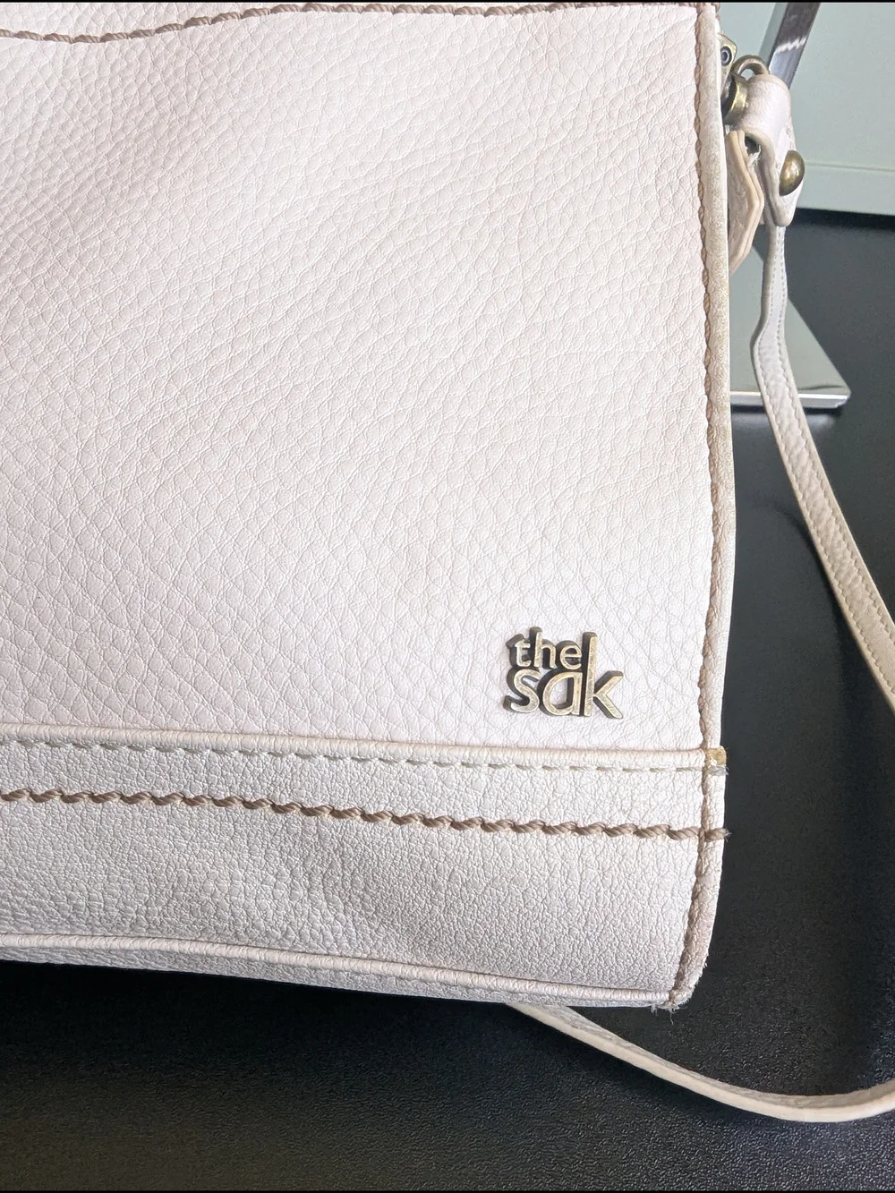 The Sak Cream Leather Crossbody Bag